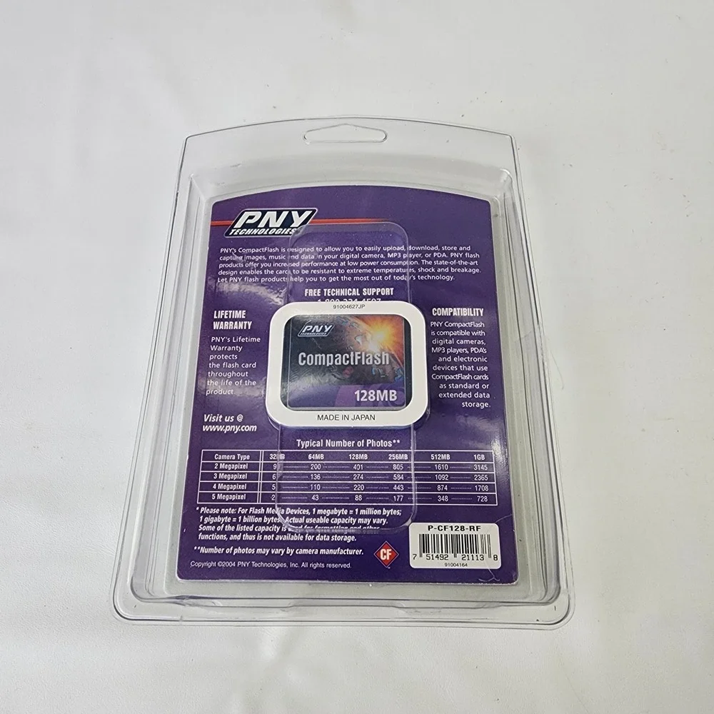 PNY 128‎ MB Compact Flash Memory Card - VGC (P-CF128-RF)